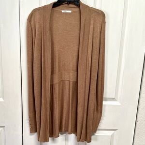 A Row Elegant Tan Women's Open Long Cardigan Sweater Size S